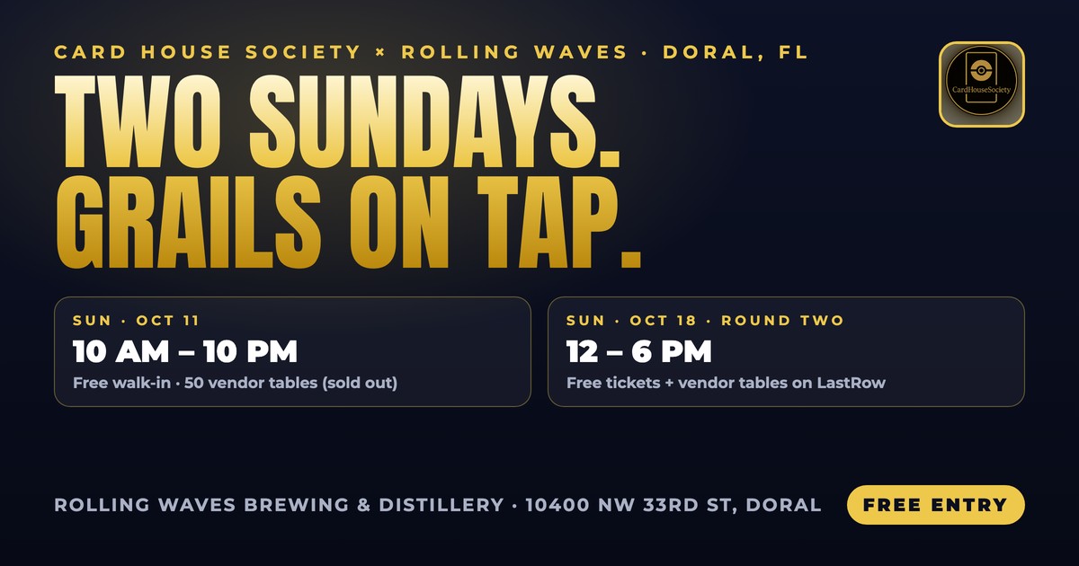 Card House Society × Rolling Waves Brewing Collab Show flyer